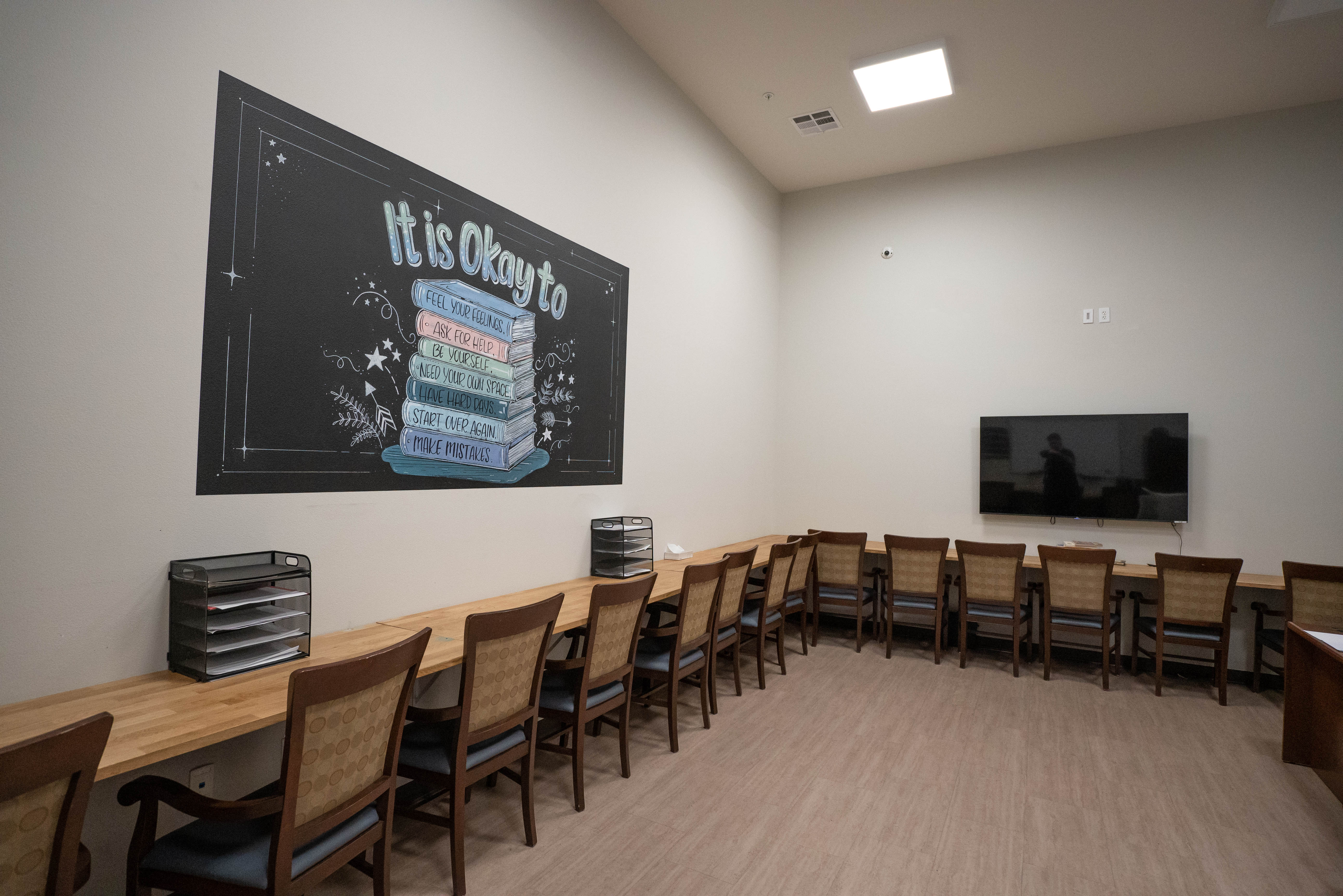 Silver State Youth Academy classroom with inspirational mural