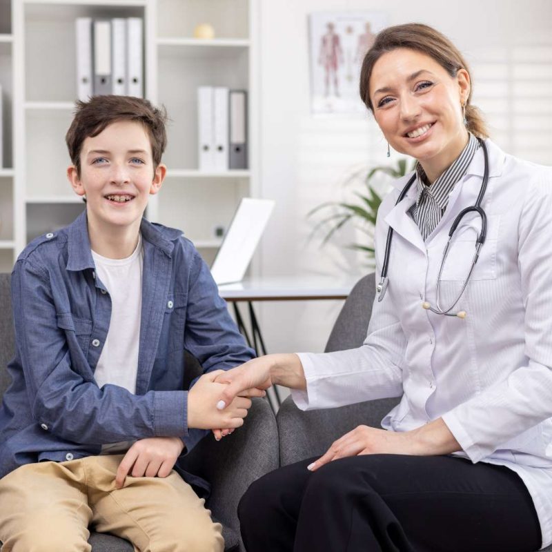 Silver State Adolescent Medication Treatment Doctor Shaking Hands With Teen