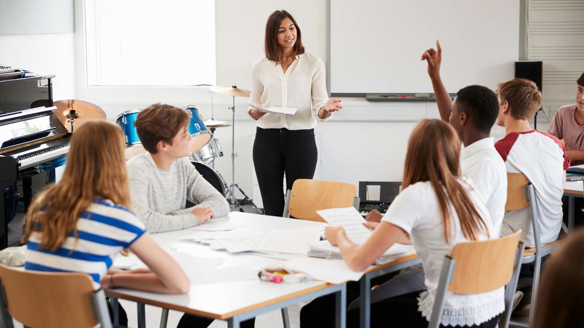 Silver State Youth Academy Class in Session With Teens Raising Hand
