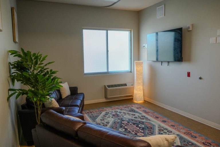 Silver State Adolescent Treatment Common Area Couches and TV